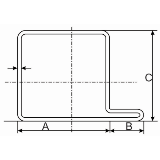 Anschlagrohr L/110 3440L (AxCxB: 40x34x15x2) - S235JR, blank