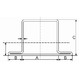 Anschlagrohr T/120 5050T (AxCxB: 50x50x20x2) - S250GD, verzinkt