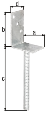 L-Pfostenträger 80 mit Betonanker