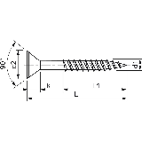 Spanplattenschraube Senkkopf TG (TX20) 5x50 - STAHL, verzinkt - 100 Stk/Pkg