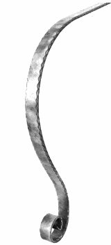 Handlauf-Anfang gehämmert 40/8 - hoch