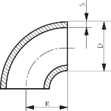 Rohrbogen 5/4" - 42,4x2,6 - BA3-90 Grad - DIN2605