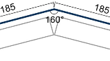 Kantteil Firstblech 185x185 mm - RAL 7016 (HL 2,50 m)