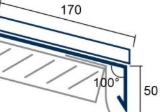 Kantteil Rinneneinlaufblech 170x50 mm - RAL 7016 (HL 2,50 m)